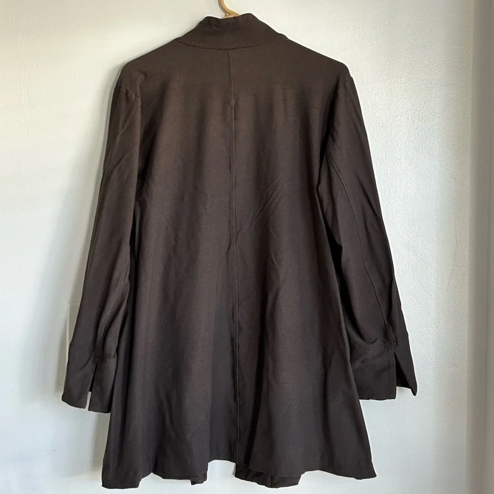 Eileen Fisher Brown Blazer Jacket Plus Size 1X Classic Career Office Casual - Picture 3 of 6